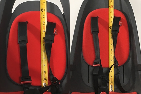 shoulder strap comparison in child bike seat