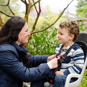 cycling with a child seat buckling in